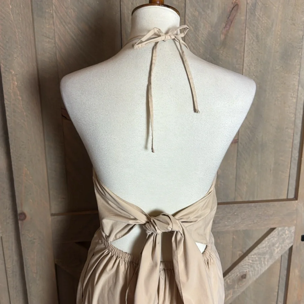 GAP Tie back halter maxi dress Size 10 New with tag Sand beige color